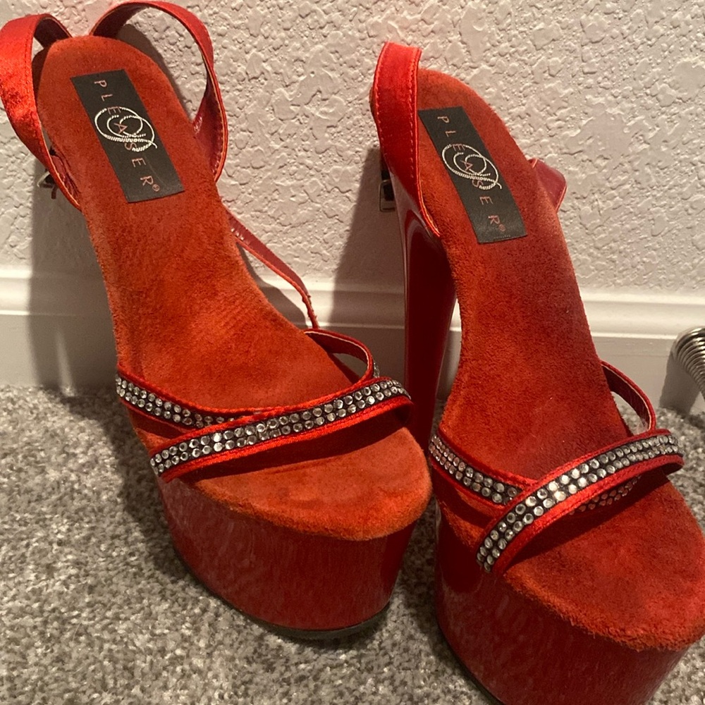 Red pleaser heels